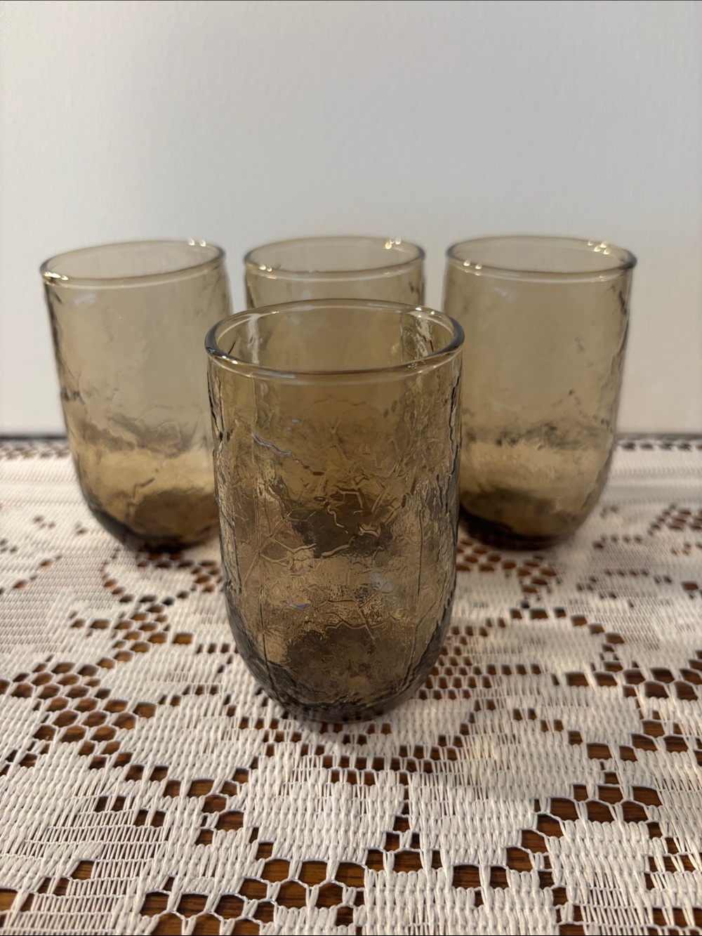 Anchor Hocking Smoky Amber Textured Glass Juice Tumbler Set - 4 Pack